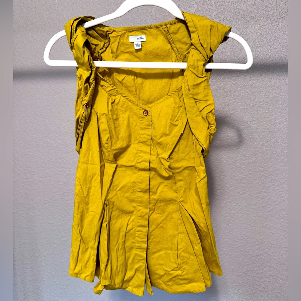 🍂Anthropologie Fall Mustard Top